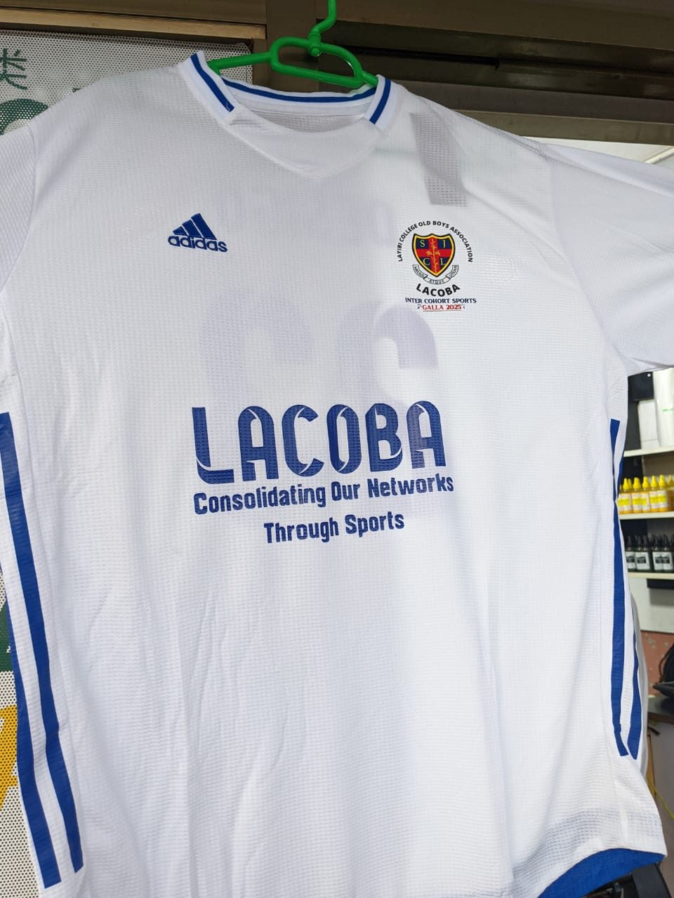 A jersey branded for the LACOBA Inter Cohort Sports Gala