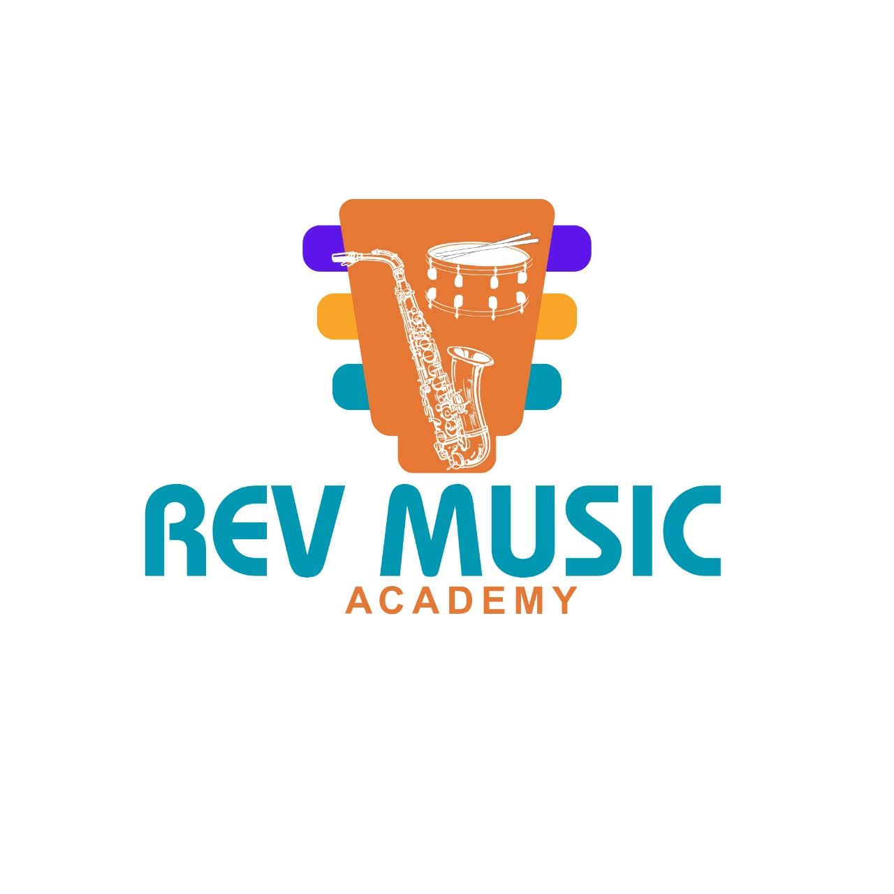 A logo designed for Rev Music Academy